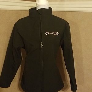 Women's black soft shell Cowgirl Up coat. Large.